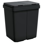 vidaXL Dual Bin Recycling Trash Can, Charcoal Gray, 2x25L